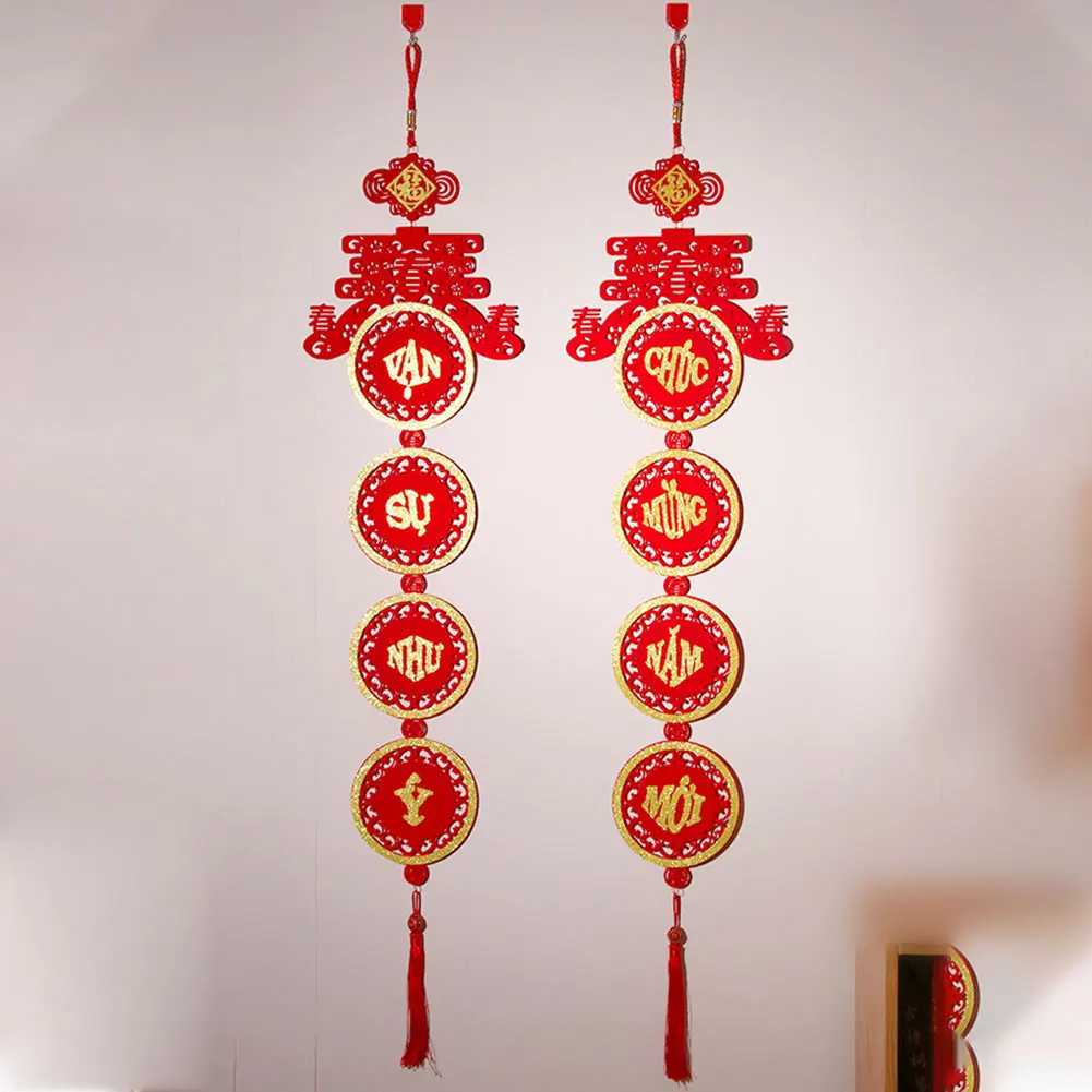 Lunar New Year Vietnamese writing decoration 2026 using non woven material for traditional festive environments