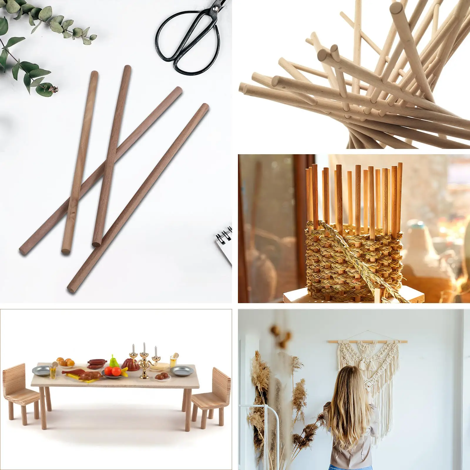

24 Pcs Black Walnut Decorating Cake Dowels for Tiered Cakes Crafts Wooden Father