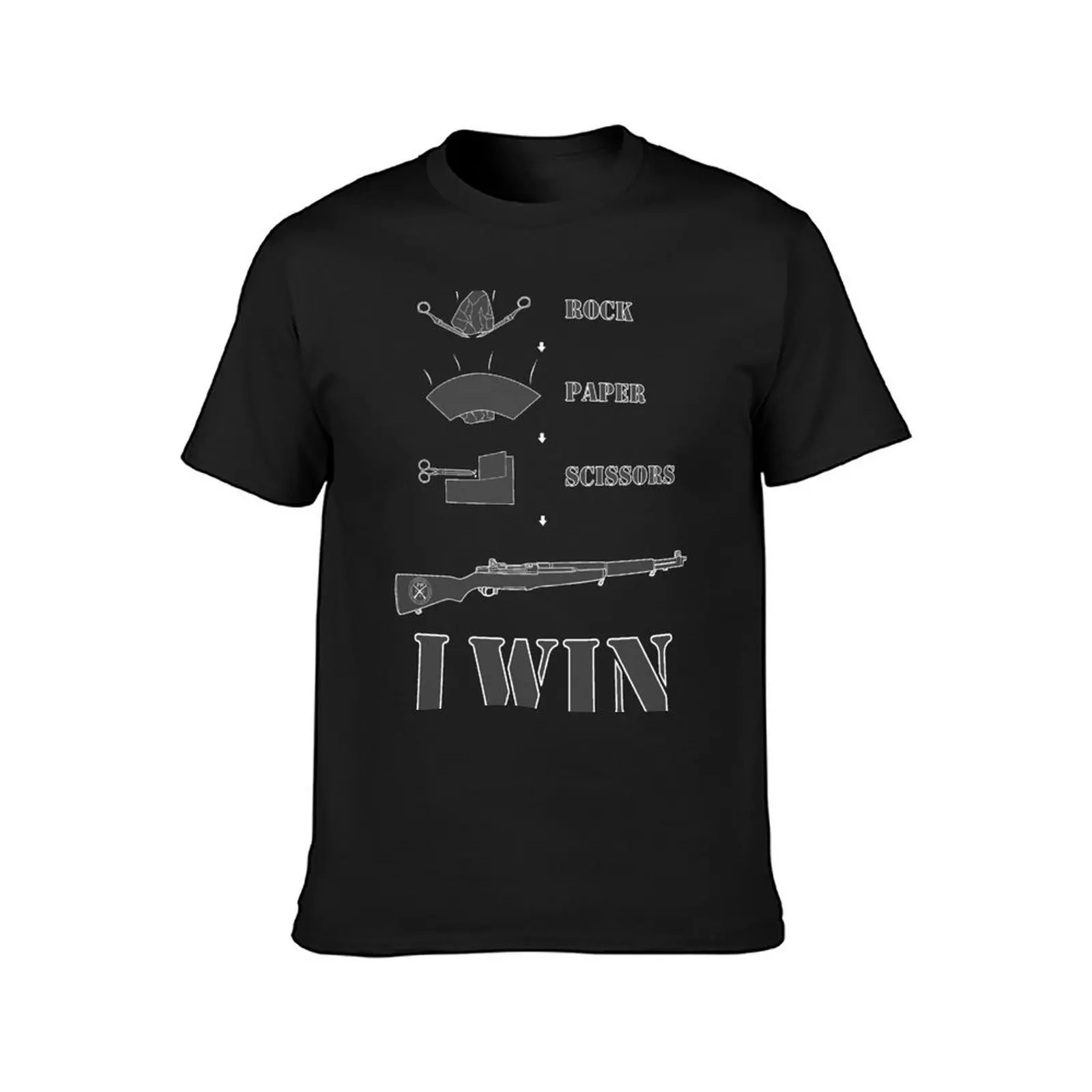 Rock, Paper, Scissors, Gun T-Shirt summer clothes aesthetic clothes blacks men clothings