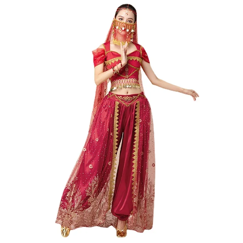 Disfraces de danza del vientre de Bollywood, traje de danza del vientre de Egipto femenino, conjunto de ropa india, vestido de danza del vientre de rendimiento