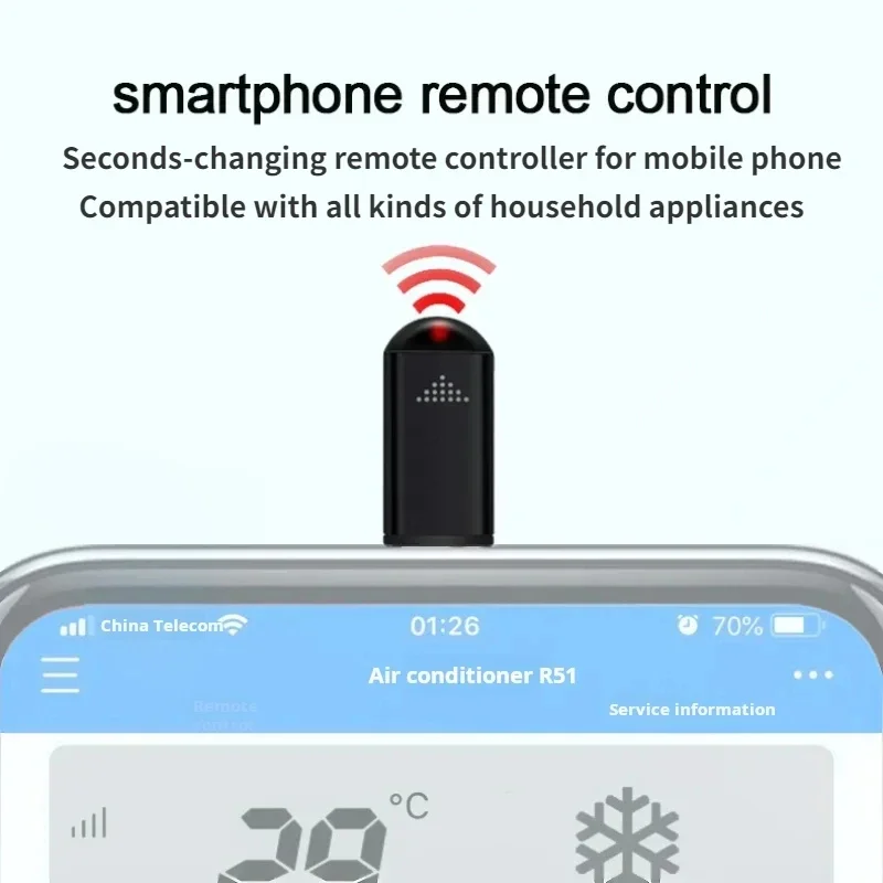 

Smartphone Infrared Transmitter Adapter Control Type C Smart App Control Adapter Infrared Remote Suitable for Television