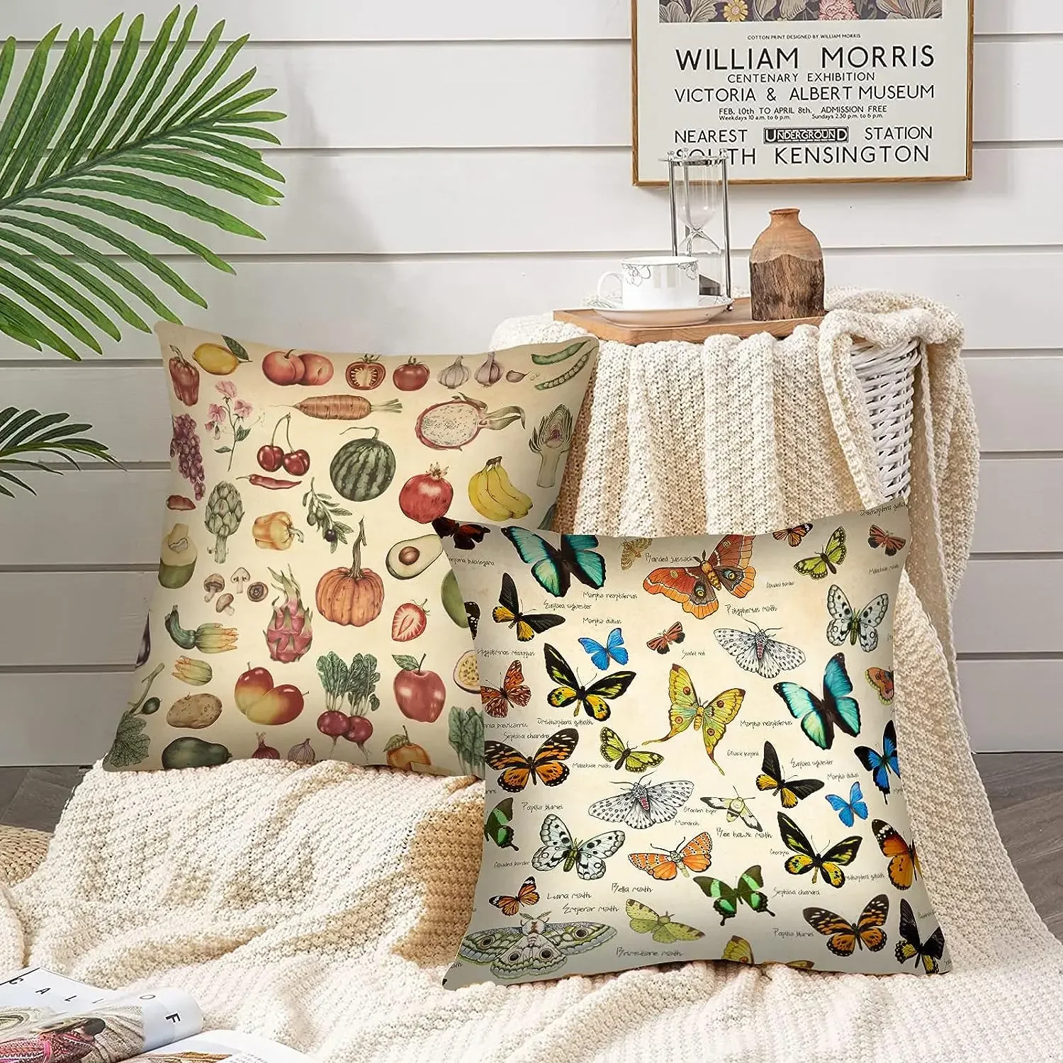 Nordic Butterfly Pillowcase Vegetable Fruit Throw Pillowcase Pillow Sofa Home Office Cushion Cover Bohemian Style