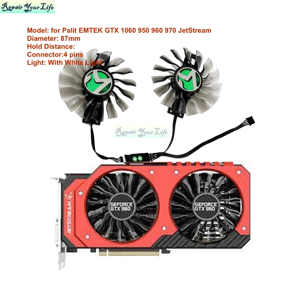 Graphics Video Card Cooling Fan Cooer for Palit GeForce GTX 950 960 1060 Super JetStream VGA Fans 87mm GA92S2H Light Original