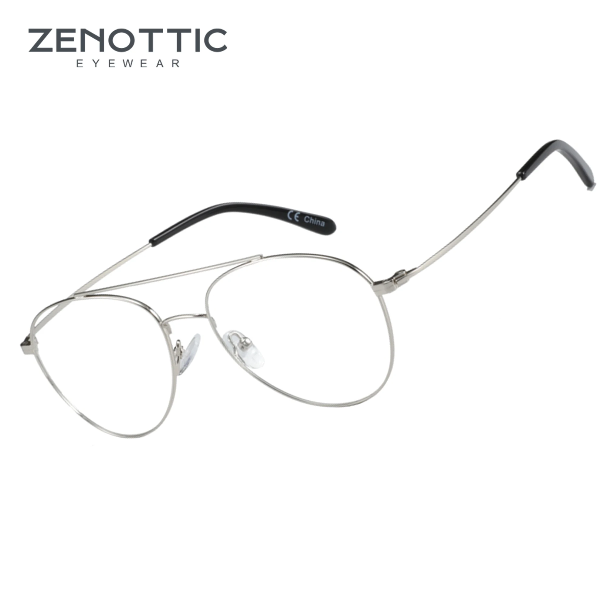 ZENOTTIC Fasion Pilot Brillen, hochwertige Metall-Progressivbrille, Myopie/Hyperopie, optische Brillen für Herren