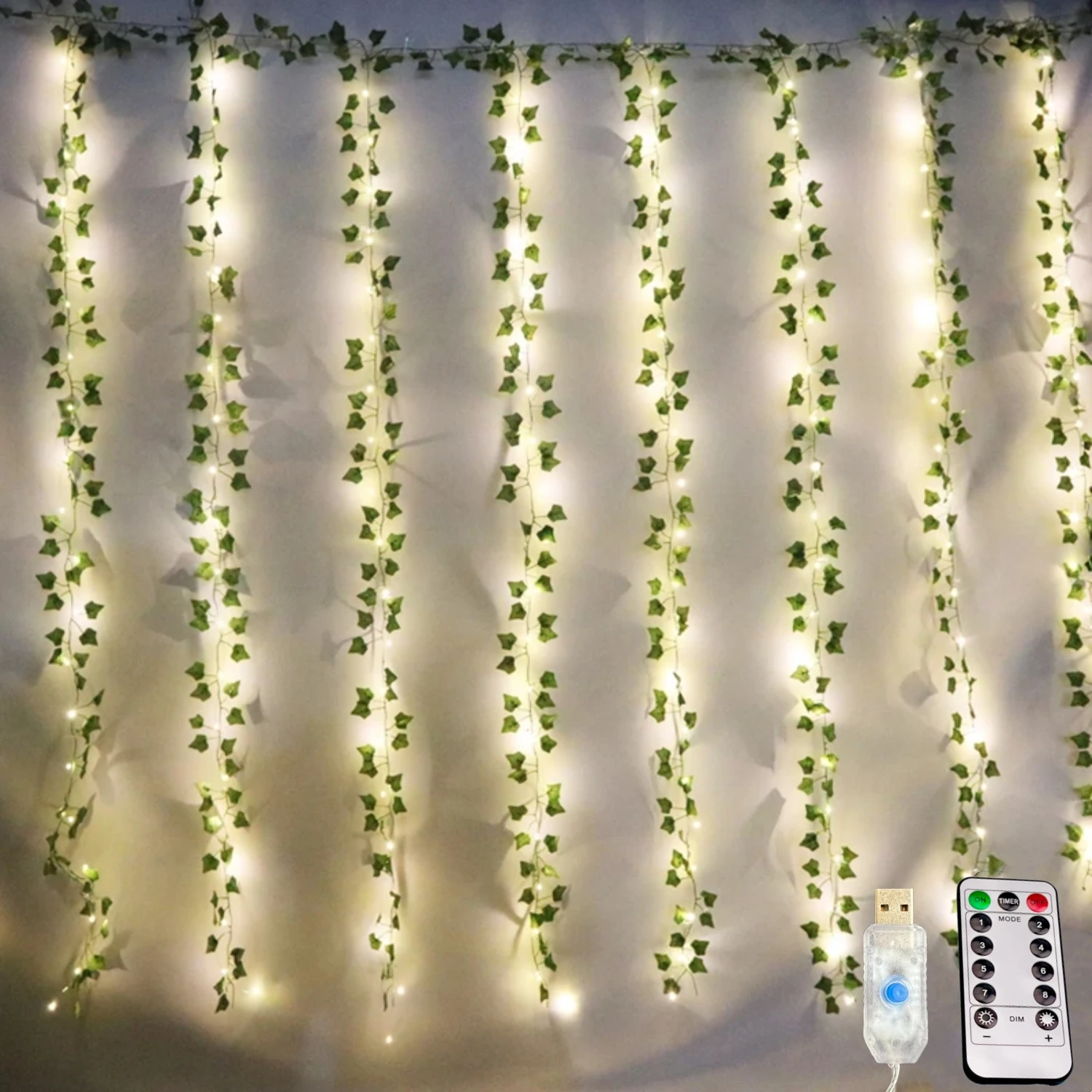 

Светодиодная гирлянда «Кленовый лист» с USB-питанием, искусственная зеленая лиана, для декора интерьера и экстерьера, подвесная, 8 режимов освещения