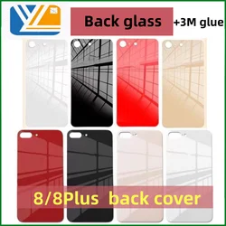 For iPhone 8 8Plus Back Cover Glass Fast Replacement High Quality Housing Battery Cover Big Hole Rear Glass 8 Plus Back+3M glue