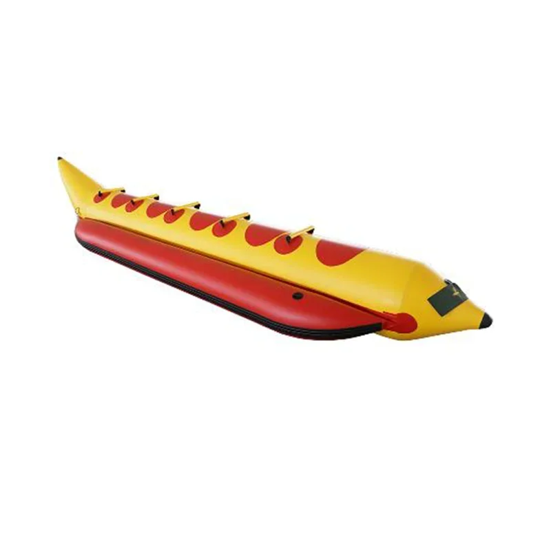 New Cheep 3.5m Pvc Inflatable Banana Boat  Banana Split Boat Kids Electric Boat With Repair Kit