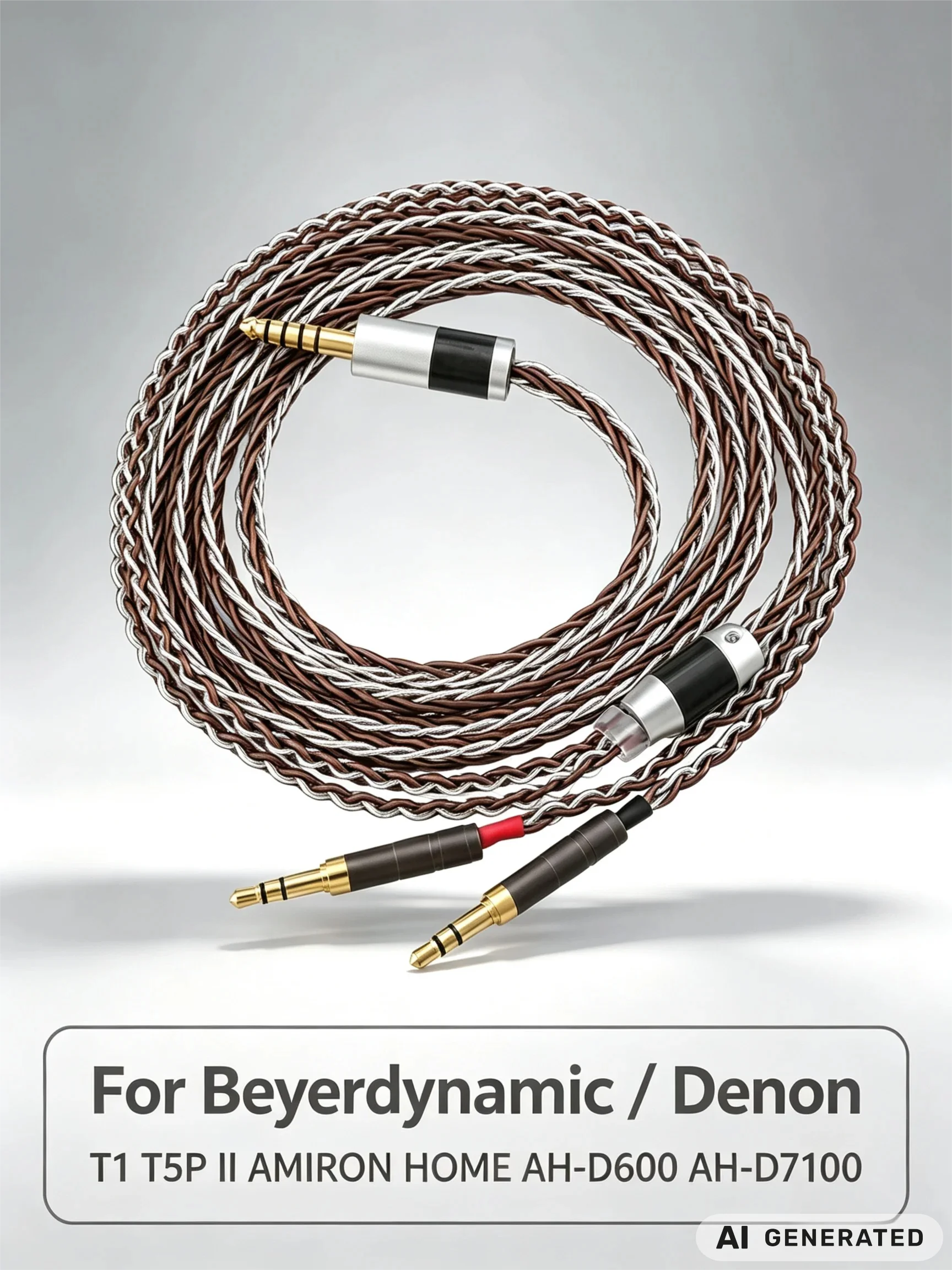 Kabel słuchawkowy HiFi 4.4/3.5MM XLR 8-żyłowy do Beyerdynamic T1 T5P II AMIRON HOME Denon AH-D600 AH-D7100 — zdjęcie produktu 7