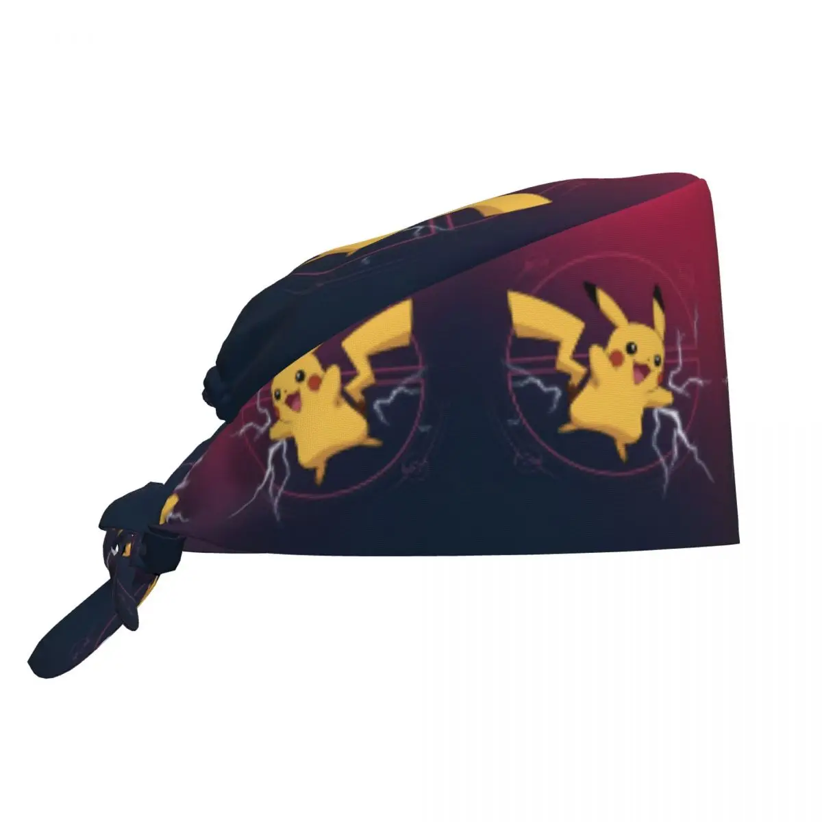 Anpassbare Pokemon P-Pikachu Arbeitsmütze für Frauen, Niedliche Bedruckte OP-Haube, Pflegekappe für Ärzte und Chirurgen
