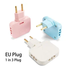 3 in 1 EU Tee Socket Plug Adapter Portable Foldable CN US To EU Euro KR FR Travel Aadapters 2Pin 4.8mm Plug AC Outlet Converter