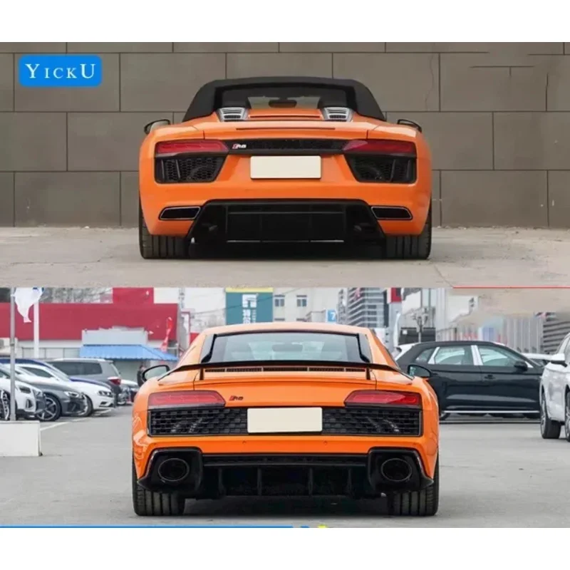 

YICKU High Quality For R8 2016-2018 Old to New Upgrade Body Kit Front Bumper Side Skirt Rear Bumper Spoiler PP