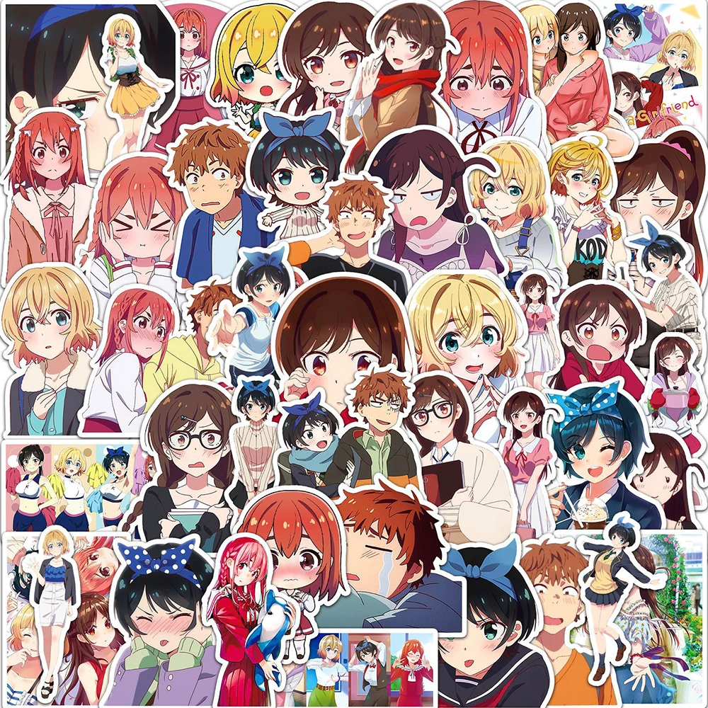 

10/30/50pcs Mizuhara Chizuru Rent a Girlfriend Stickers Girls Asami Nanami Anime Sticker Notebook Phone Kawaii Ruka Decal Toys