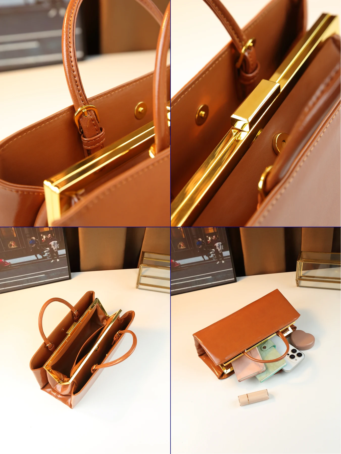 Light luxury high texture solid color versatile square clip bag new women's dinner multi-compartment handbag