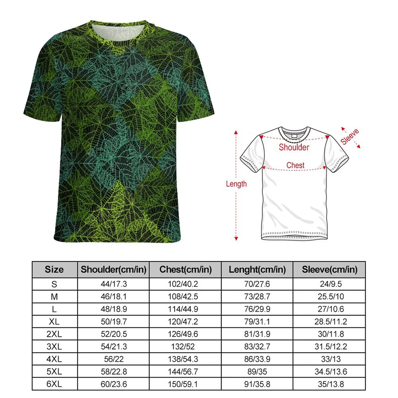 Plus Size T Shirt Summer Cute Plant T-Shirts Palm Print Classic O Neck Tshirt Men Vintage Custom Tees