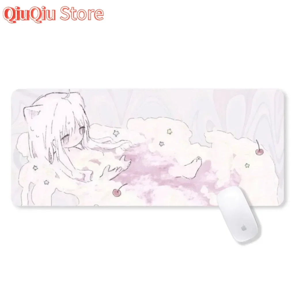 Sweet And Cute Girl Pu Leather Mousepad Office Desk Mat Mouse Pad Computer Speed Type Carpet Mat Player Laptop Keyboar Cartoon