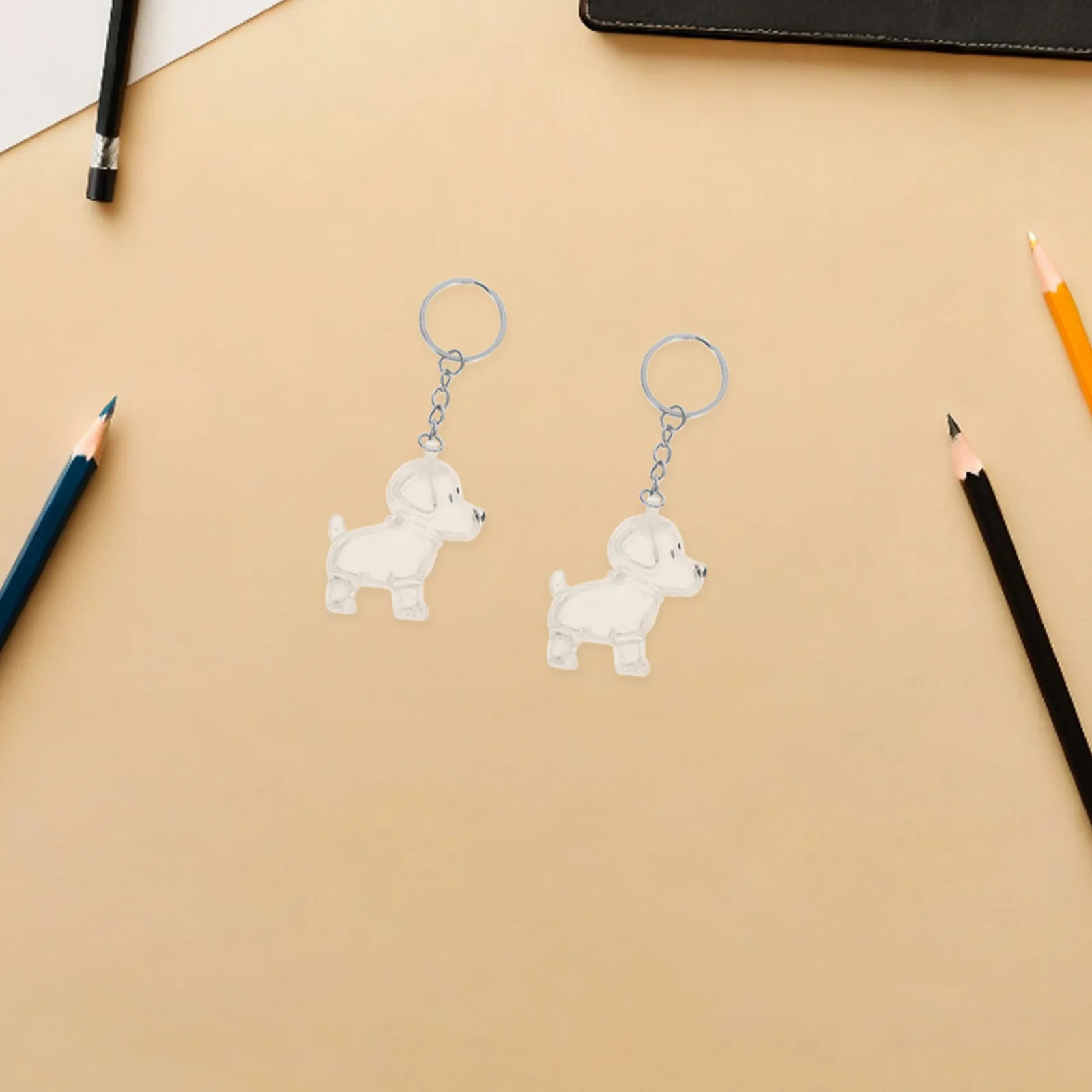 4Pcs Pet Hair Keepsake Keychain Transparent Dog Shape Collector Memorial Pet Souvenir for Cat Dog Hair Preservation