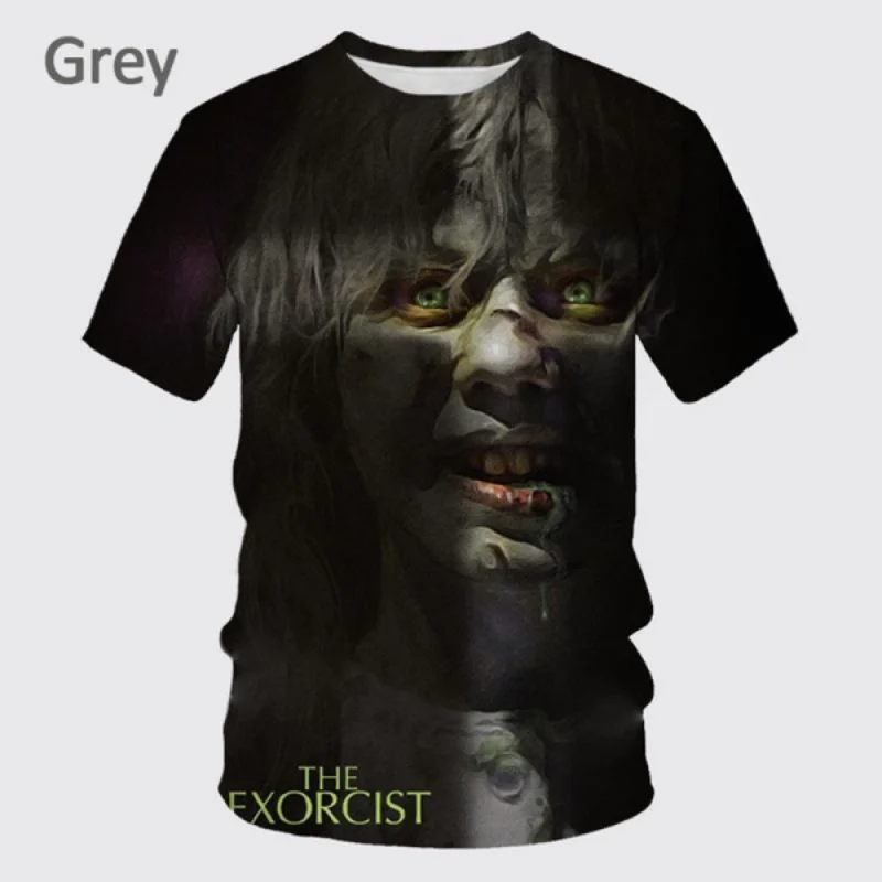 TShirts Movies The Exorcist  3D Print Summer Tees Round Neck Short Sleeve Casual T Shirt Oversized Men Women Kids Tops Clothes