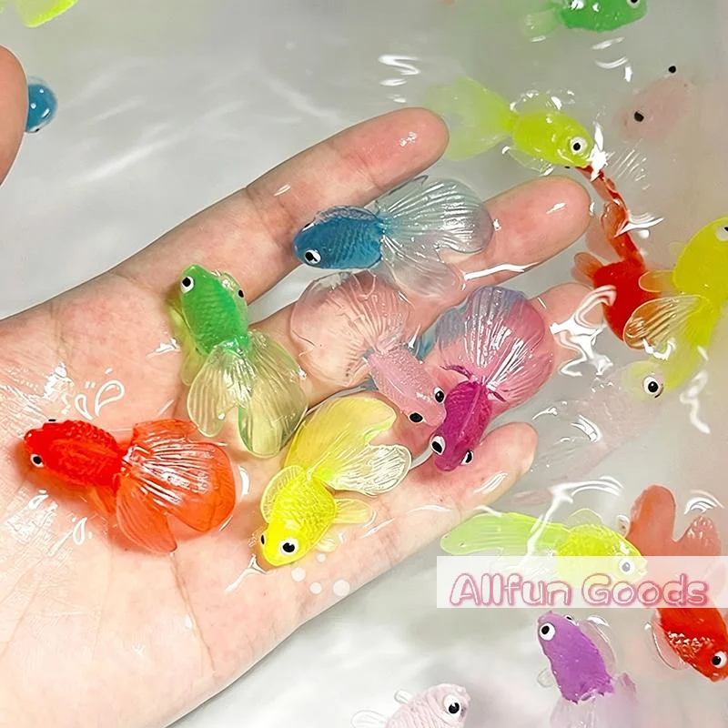 10/20/PCS Artificial Aquarium Goldfishes Fake Rubber Fish Ornament Realistic Moving Floating Fish Cat Toy Pet Supplies TMZ