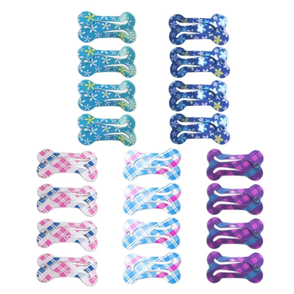 Universal 10pcs Cute Bone Shape Colorful Hair Clip Dog Hairpin Pet Headwear Pet Hair Accessories