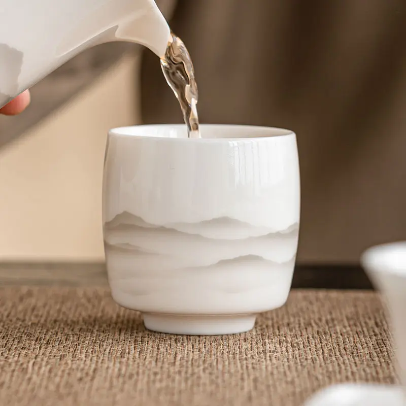 

Sheep Fat Jade White Porcelain Tea Cup, Chinese Kung Fu Tea Set, Tea Tasting Cup, Tea Cup