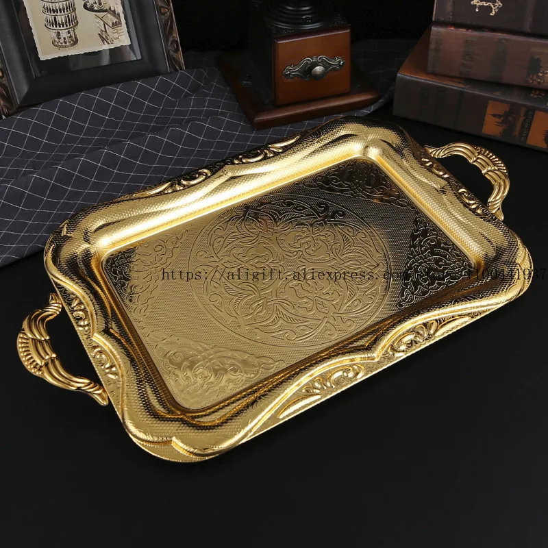 

Золотой элитный журнальный столик для гостиной в европейском стиле, поднос для домашних фруктов, поднос для кондитерских изделий, поднос для сухофруктов