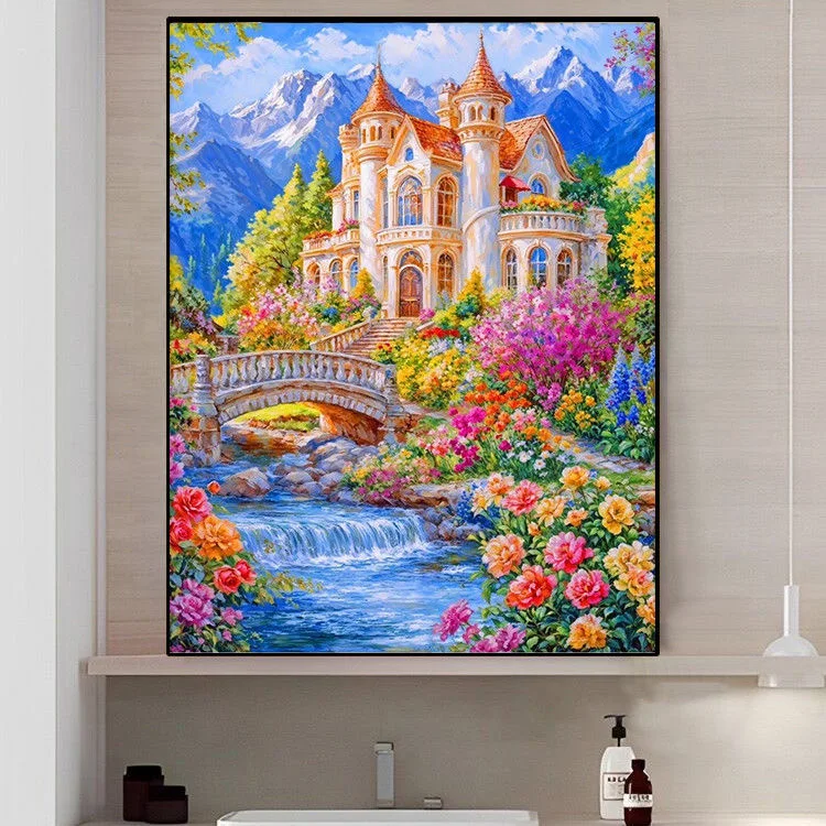 

Новинка 2025: Алмазная мозаика DIY «Замок Д. Кэсл» с рамкой для гостиной и спальни. Современная простота.