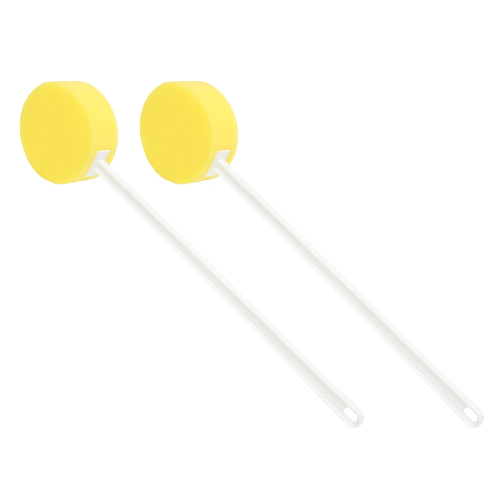 

2pcs Shower Sponge with Long Handle Scrub Back Bath Cleaning Sponge Stick Exfoliating Soft Bathing Tool
