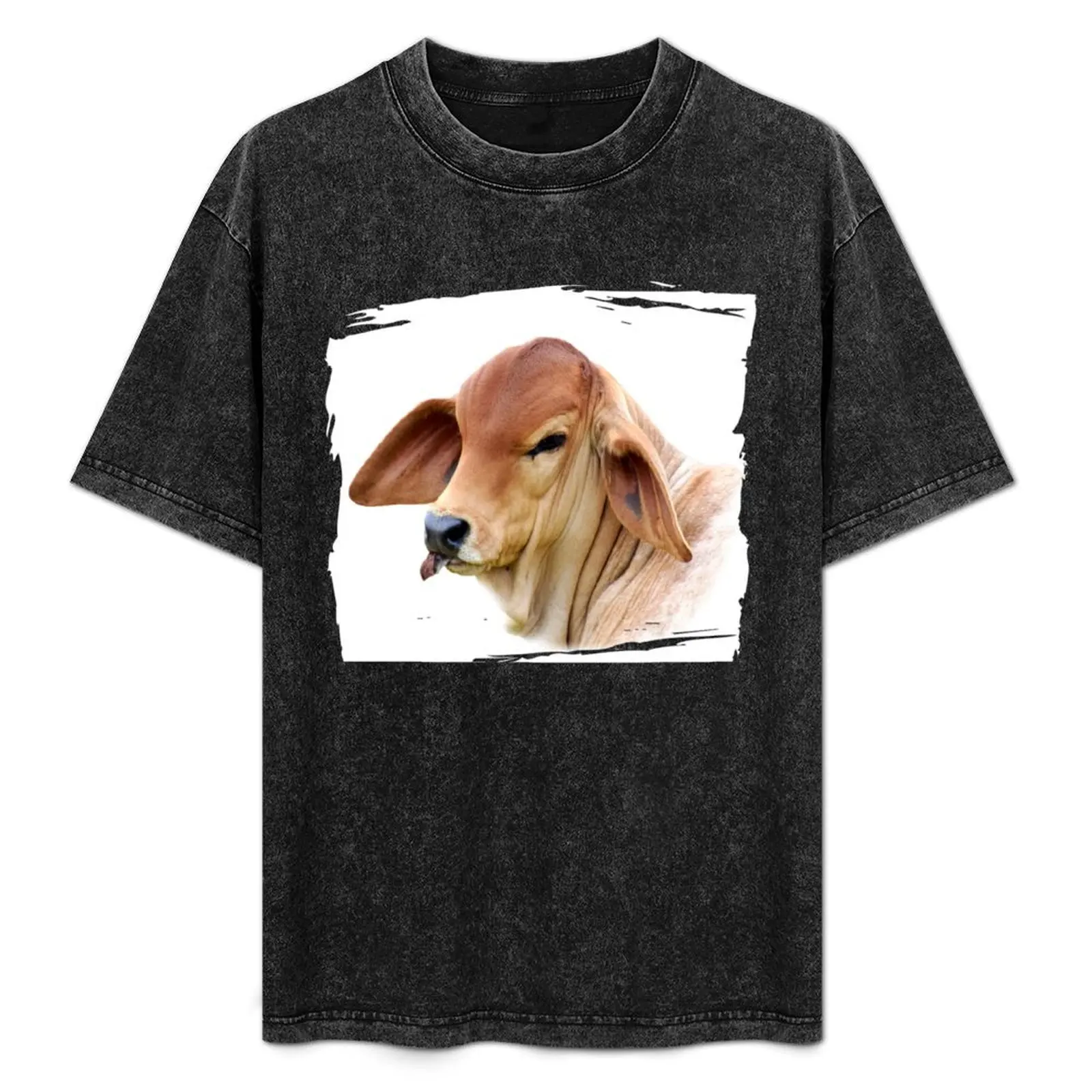 Camiseta BRAHMAN CALF PORTRAIT, camiseta básica de talla grande y alta