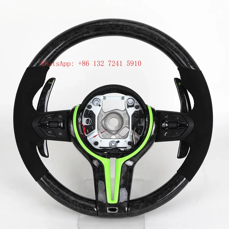 Bestseller Customized Forged Pattern Carbon Fiber Car with Green Frame Steering Wheel for  F10 F20 F15 F16 F25 F26 M3 M4 F90 M5