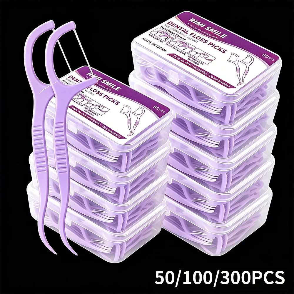 RIMI SMILE Hochfeste Unzerbrechliche Zahnseide-Sticks 50/100/300 Stück Interdentale Tiefenreinigung Zahnstocher für Zuhause und Reisen