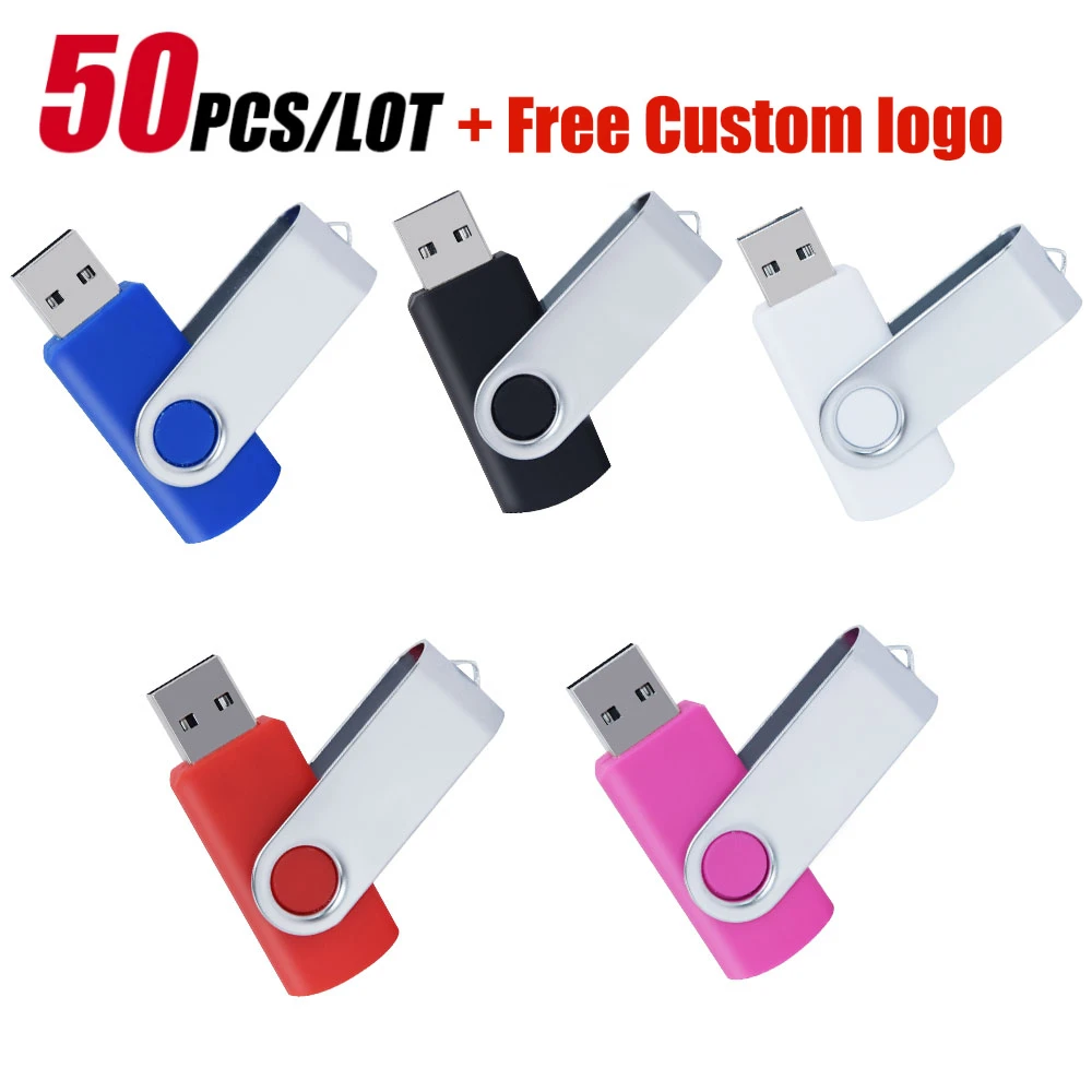 Custom Logo Wholesale 50 Pieces USB Stick 2.0 USB Flash Drive 32/64/128GB Free Shipping 16GB Pen Drive 8gb 4gb Thumb Drive