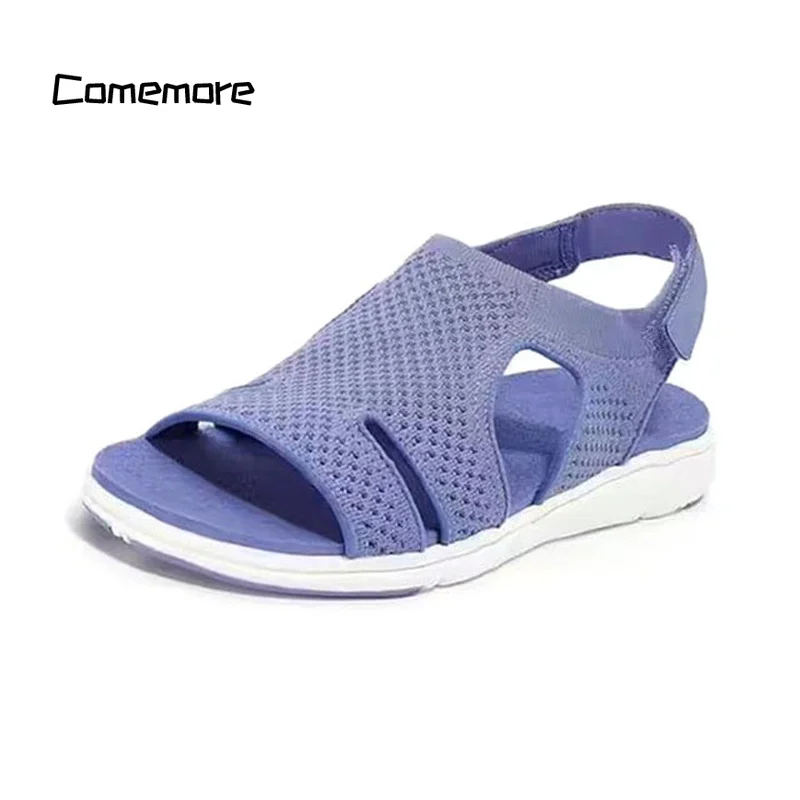 Comemore Flat Shoes Casual Woman Ladies Beach Woman Espadrilles Large Size 43 44 45 2024 Summer Women Men Sandals Free Shipping