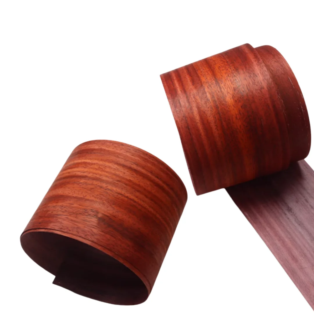 

L:2.5m Wide:150mm T:0.25mm Natural African Padauk Wood Veneer Sheets DIY Cabinet Door, Wall, and Speaker Facade Decoration