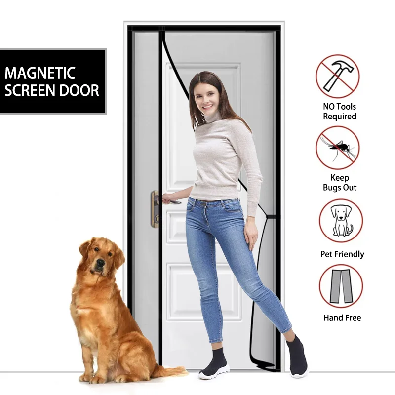 

Modern Side-Opening Automatic Closing Magnetic Mosquito Screen Door | Invisible Mesh Design, Perfect for Kitchen and Living Room