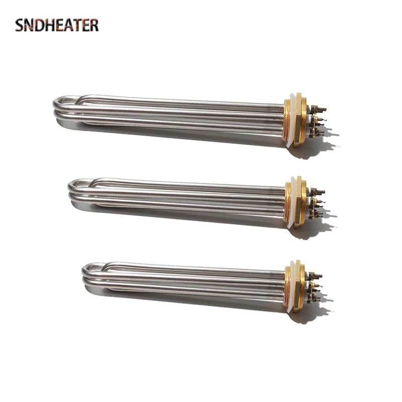 SNDHEATER 220V 380V Electrical Immersion Solar Heating Spare Part DN32 Copper Thread for Farm Water Tank 3KW 4.5KW 6KW 9KW 12KW