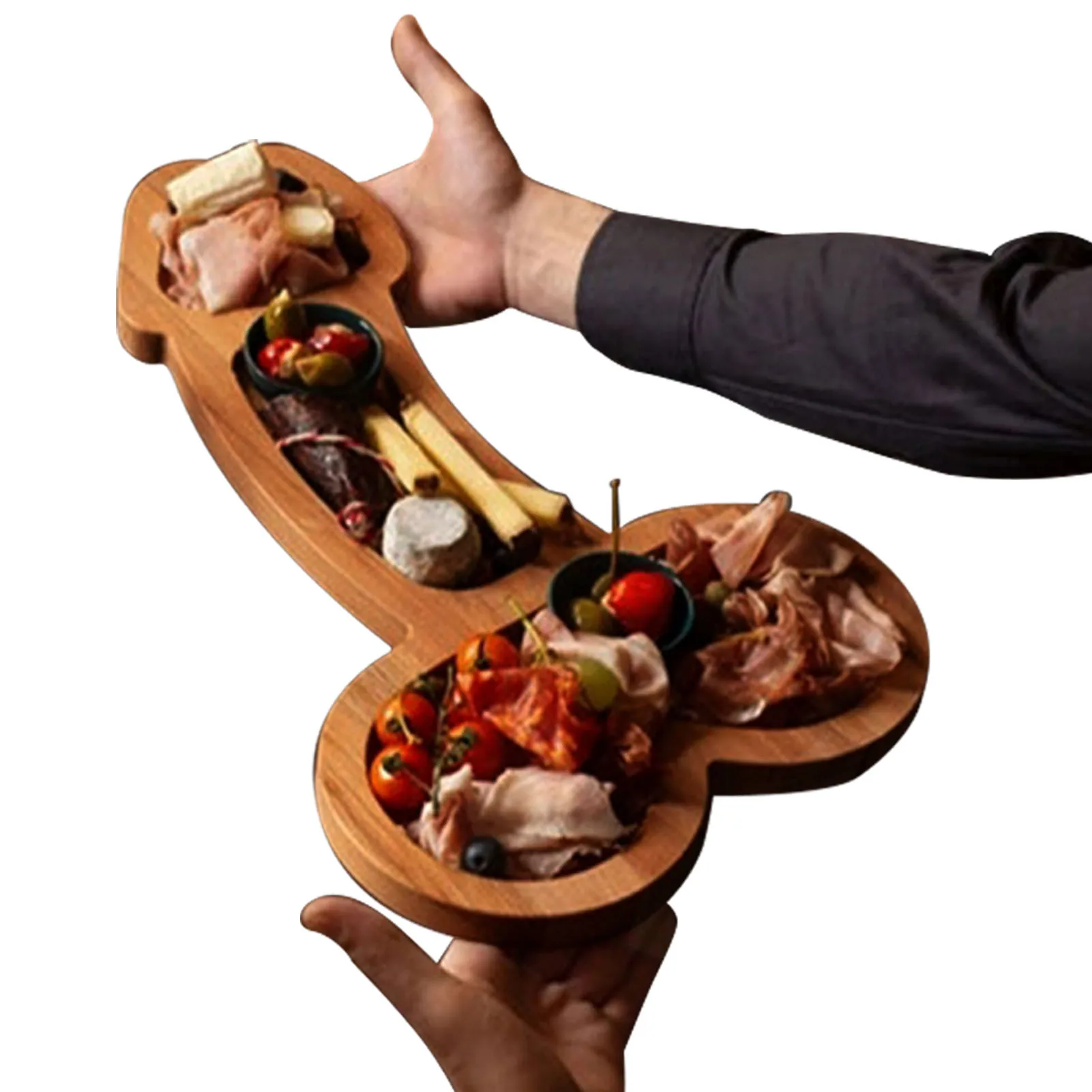VIP-tablero de madera para aperitivos, bandeja de madera sólida única, novedad, para Charcuterie, queso, forma de pene, divertido