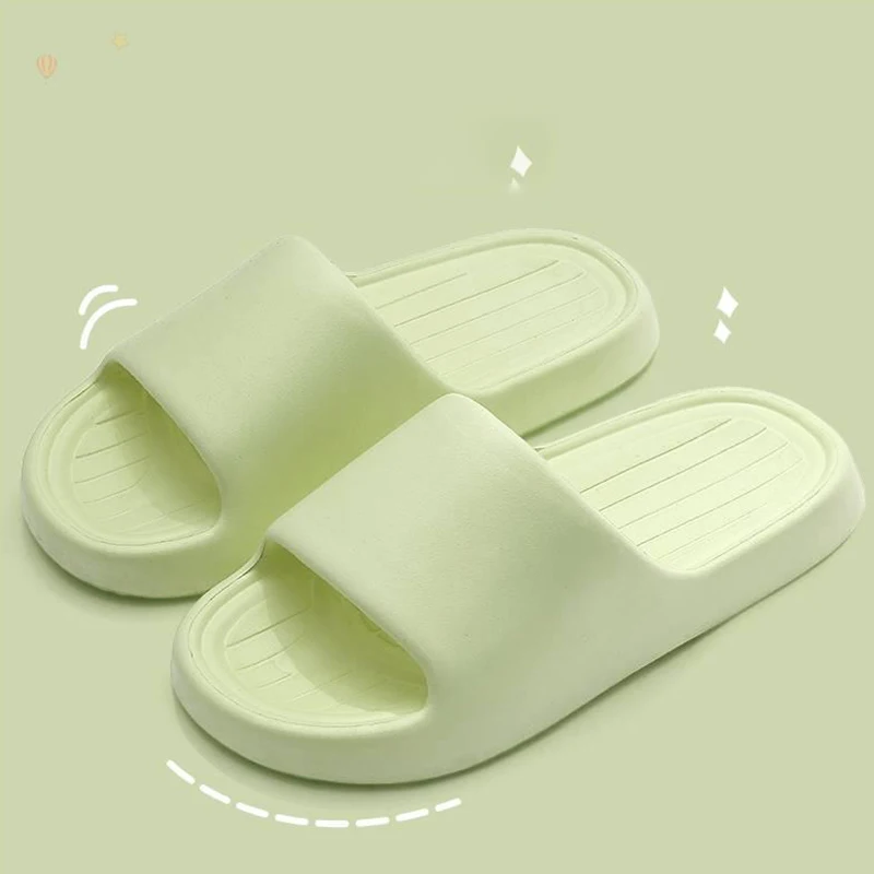 Slippers for Women Summer 2024 New Indoor Home and Outdoor Wear Non slip Thick Sole Bathroom Shower EVA Feet Feeling