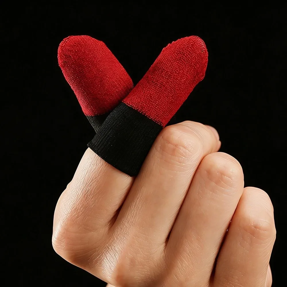Dualcolor Touchscreen Finger Covers Anti Slip Sweatproof Gaming Finger Sleeves Polyester Breathable Finger Sleeve