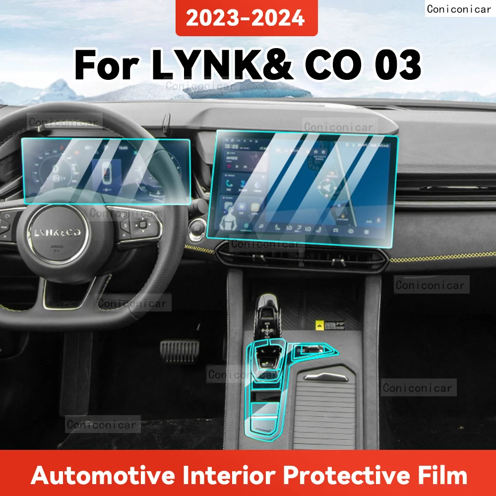 

TPU For LYNK CO 03 2023 2024 Transparent Protective Film Car Interior Central Control Navigation Panel Accessories Sticker