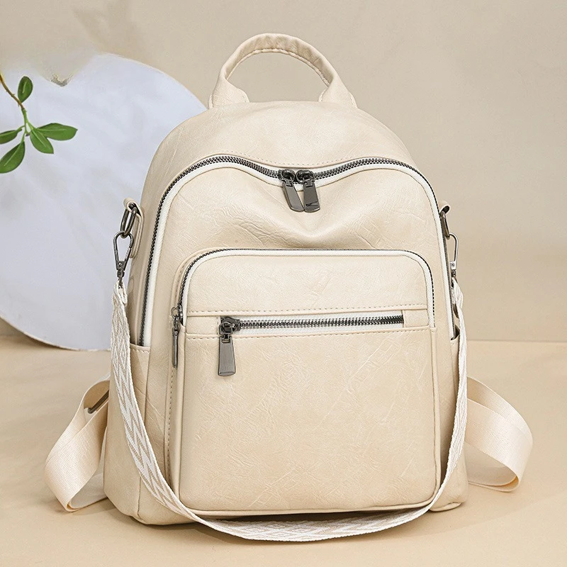 New ladies pu fashion backpack Europe and the United States retro large-capacity leisure travel backpack ladies bag