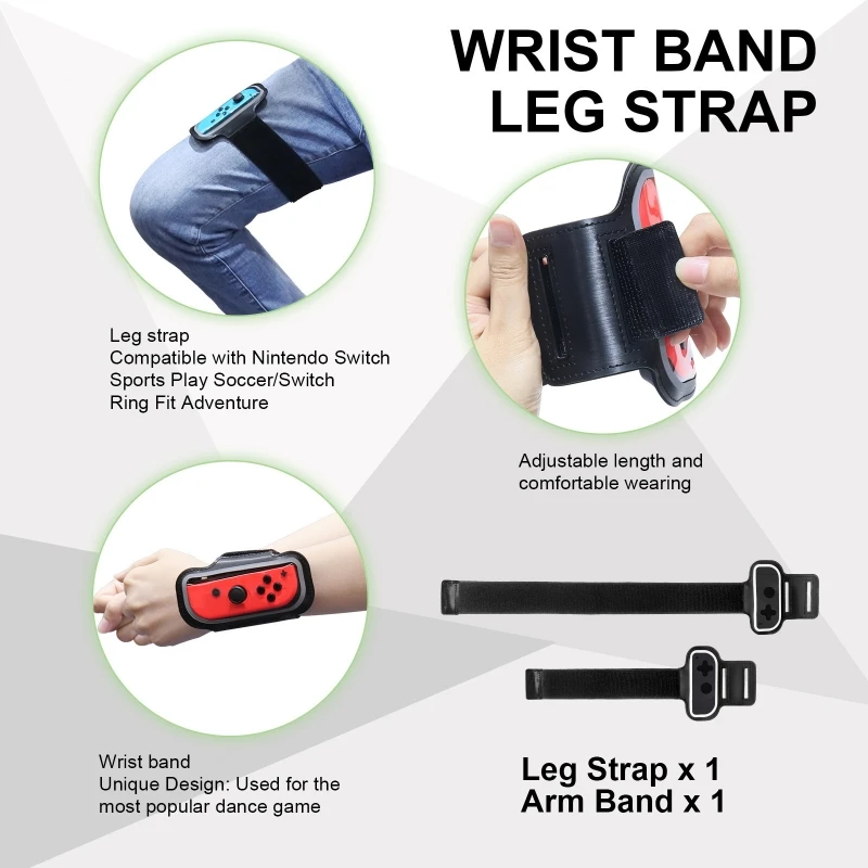 Switch Sports New 12-in-1 Game Somatosensory Sports Accessories Set W Tennis Racket Golf Club Sword Leg Wrist Strap Band