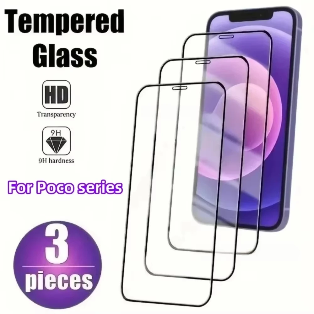 High Definition Screen Protector For Poco X8 Pro Max X7 X6 X5 X4 X3 F8 Ultra F7 F6 F5 M7 M6 Pro M5S C75 C71 C65 Tempered Glass