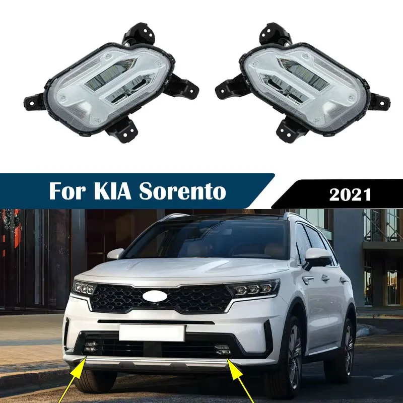 

1 пара для KIA Sorento 2021, автомобильные светодиодные противотуманные фары, дневные ходовые огни, DRL, фары в сборе 92202-P2000