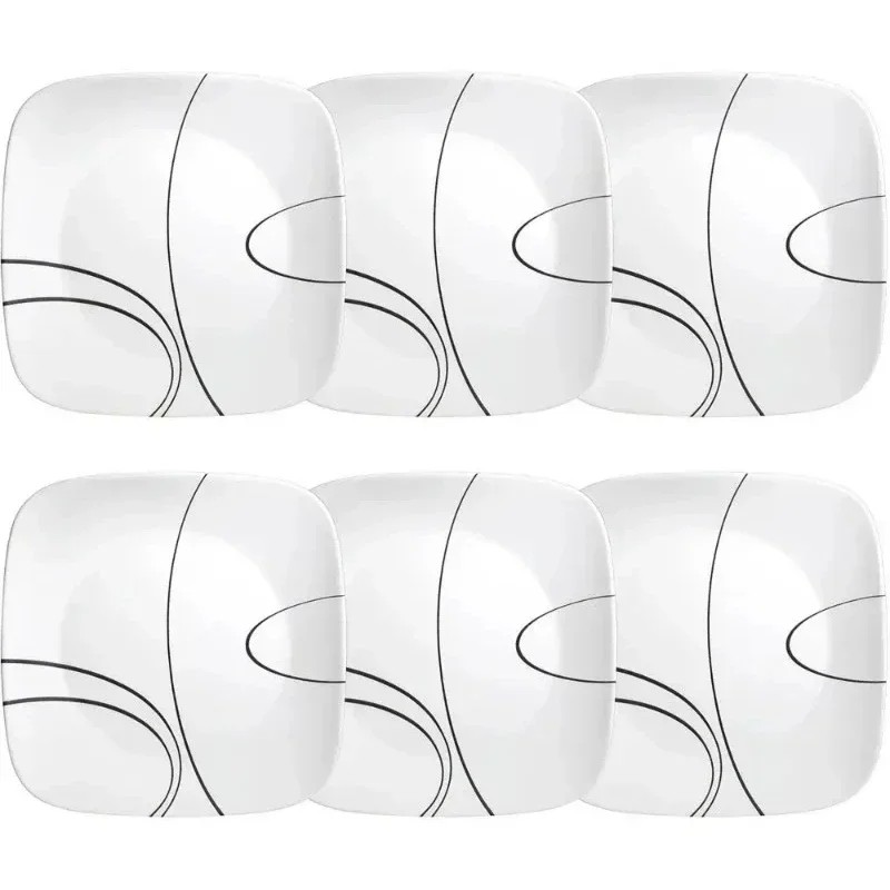 

Simple Lines 10.5" Square Glass Dinner Plate (Set of 6)
