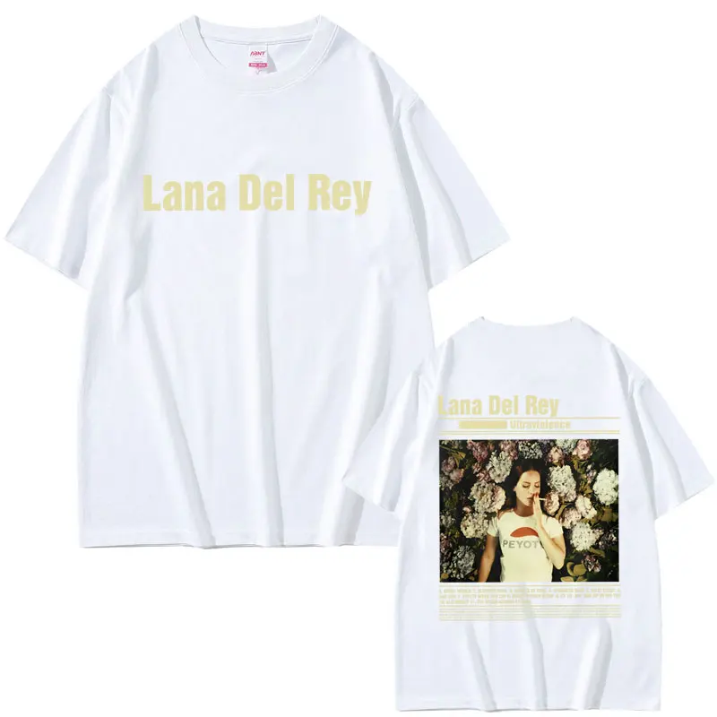 Lana Del Rey Ultraviolence Double Sided Print T Shirt Men Women Hip Hop Art Aesthetic T Shirts Men\'s Vintage Oversized T-shirts