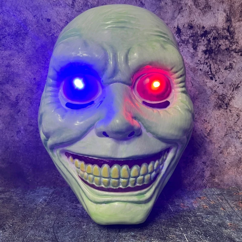 Horror De Exorcist Lachend Gezicht Demon Masker Cosplay Evil Griezelige Schedel Lichtgevende Maskers Halloween Carnaval Party Kostuum Rekwisieten