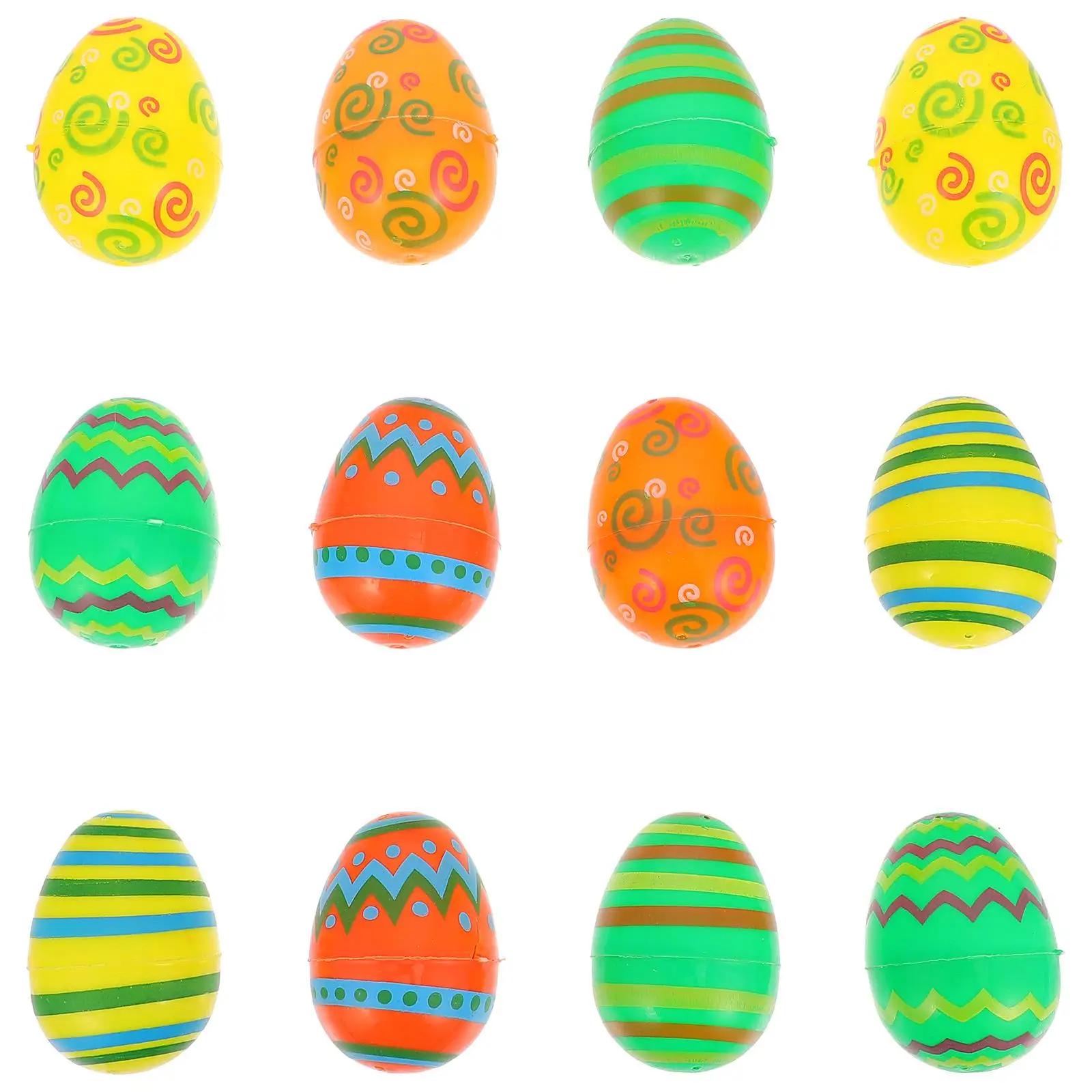 

12 Pcs Colorful Easter Eggs Plastic Decor Simulation Festival Supply Kids Toys Artificial Decorations for Easter Home