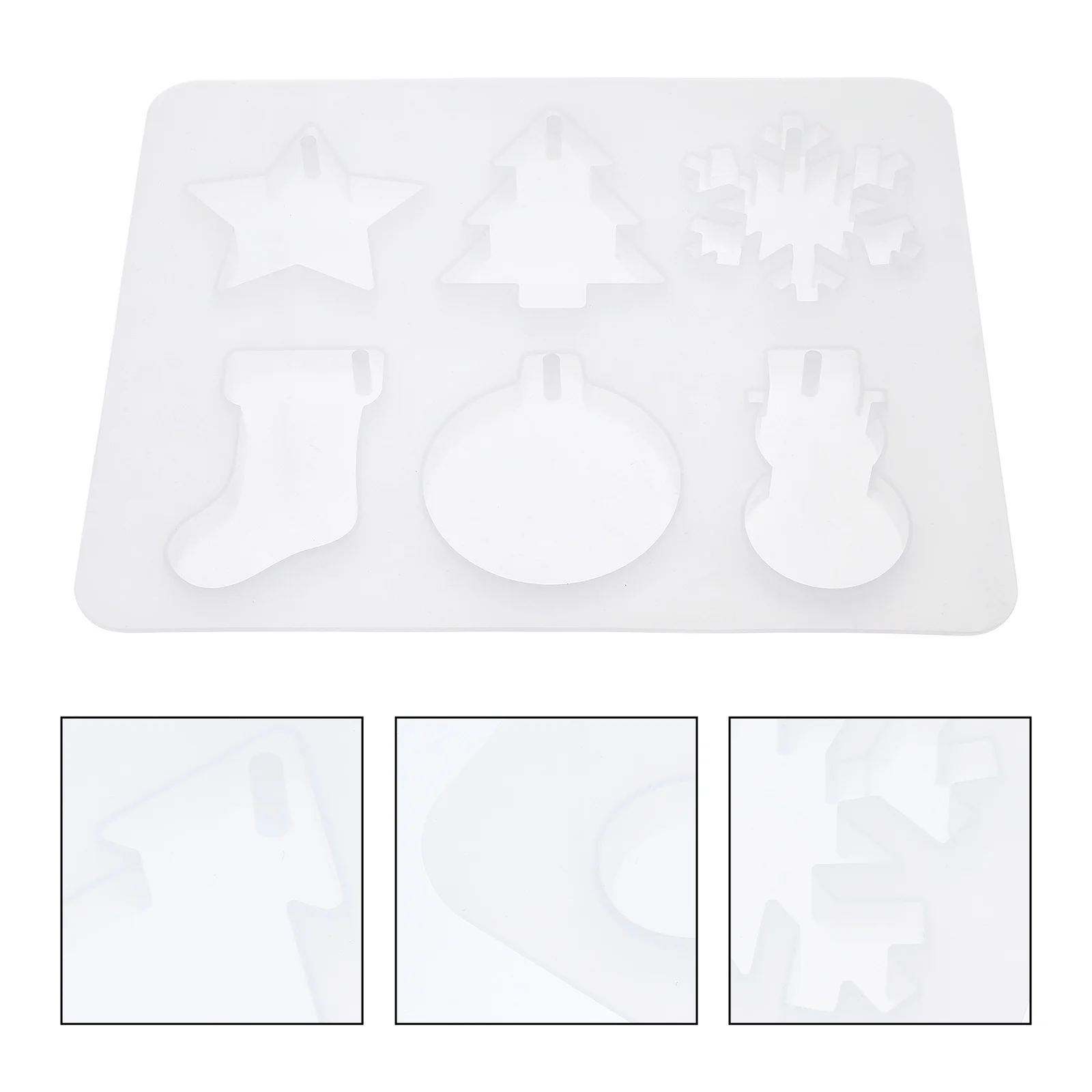 

1Pcs DIY Silicone Snowflake Snowman Pendant Mold Flexible Crystal Mold for Hanging Ornaments Keychain Decoration