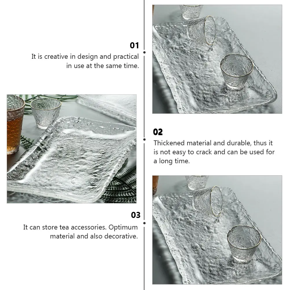 

Glass Tea Tray Creative Teapot Coaster Exquisite Craftsmanship No Burrs Smooth Feel Long Lasting Tabletop Ornament
