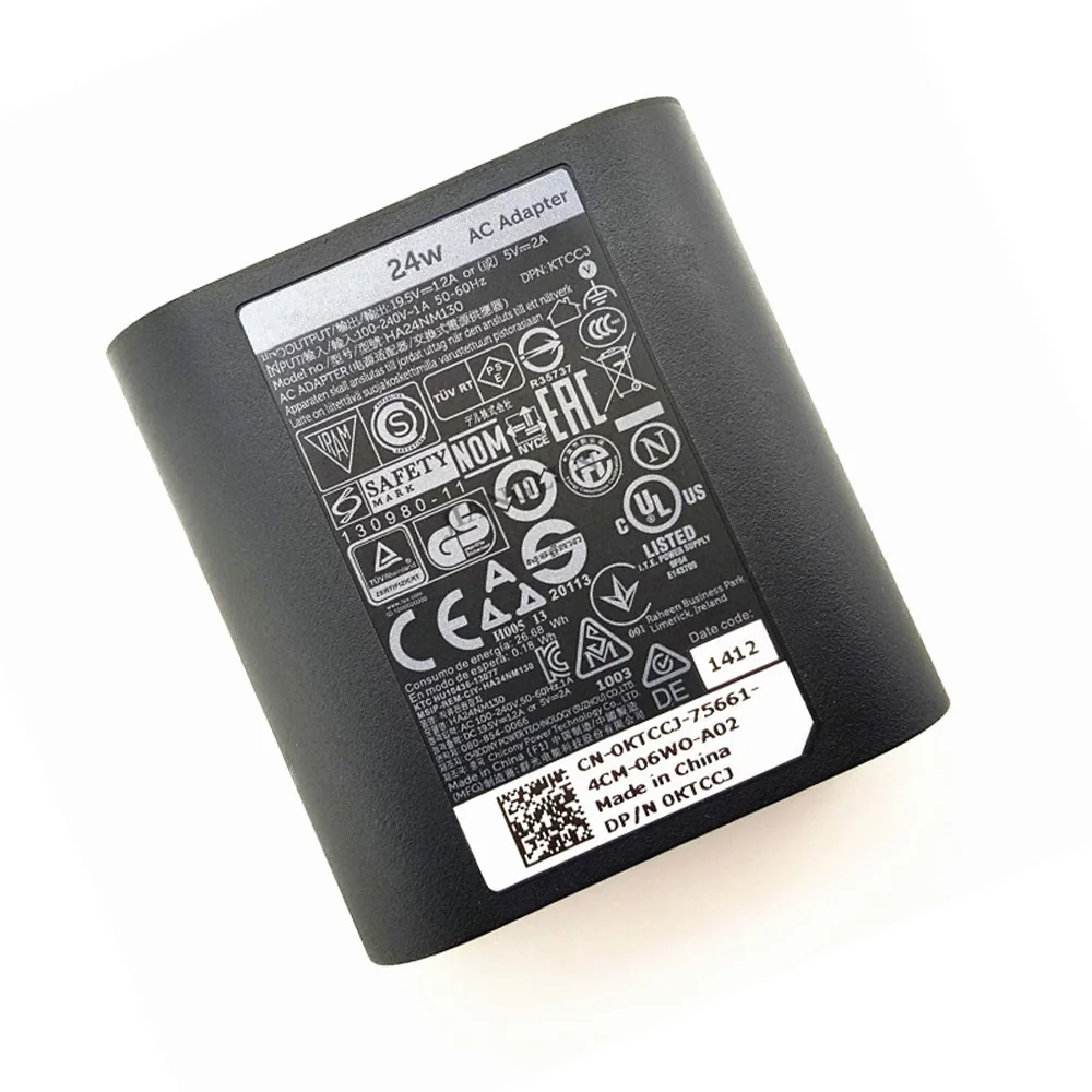 24W OEM AC Adapter Charger HA24NM130 KTCCJ For Dell Venue 11 Pro 11i 8 7 Tablet